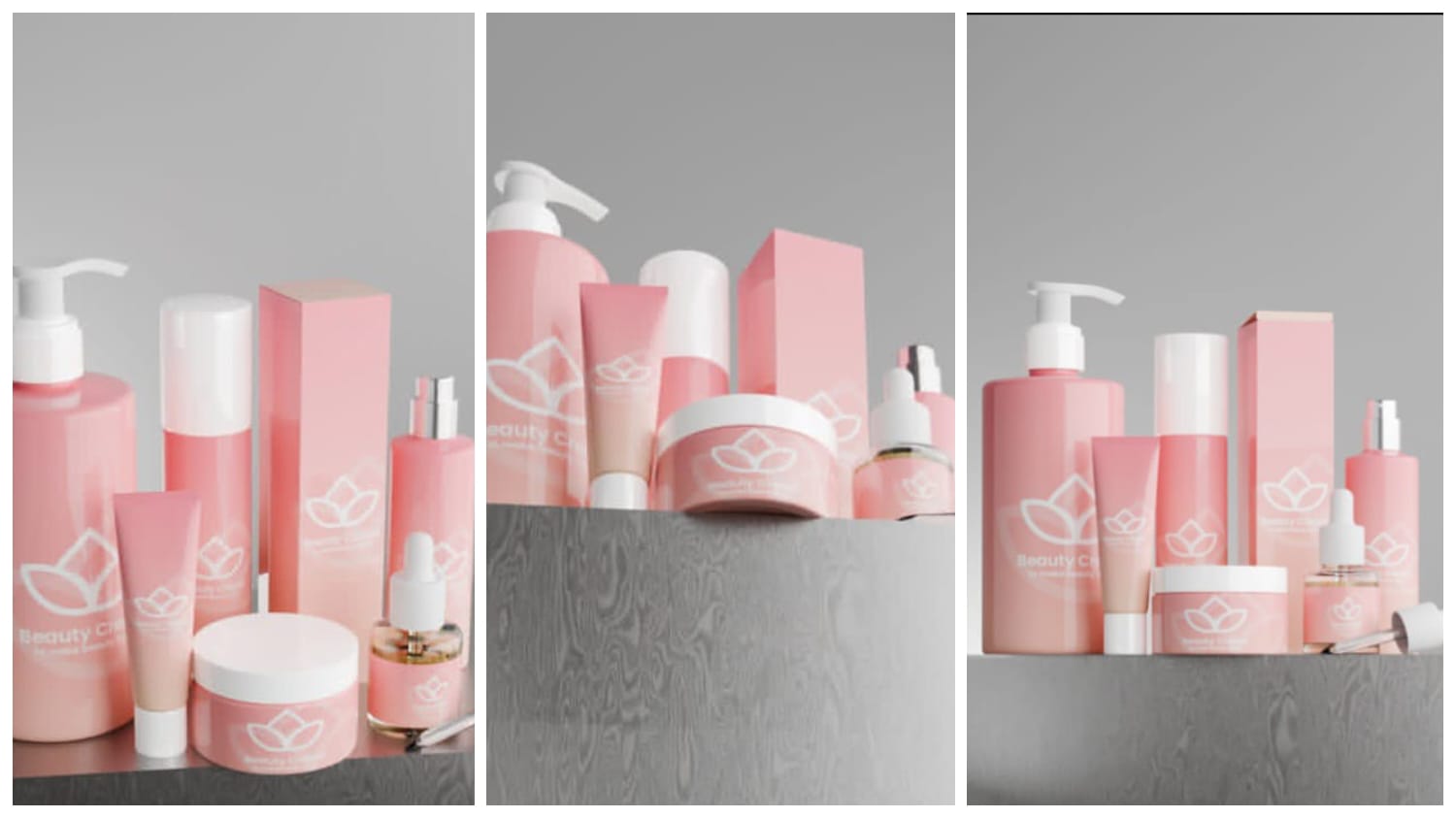 Skincare  Cosmetic Product Collection – 3D Visualization
